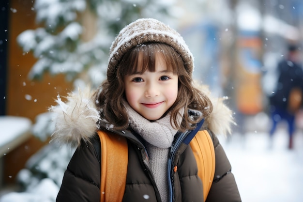 Portrait of young student attending school