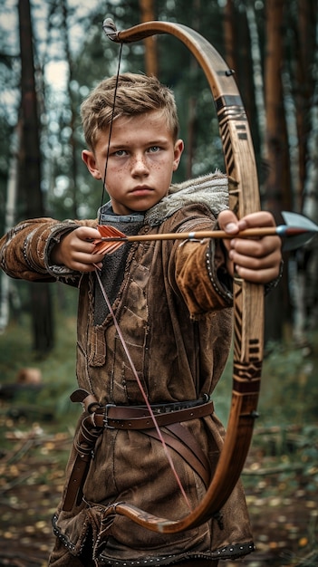 Free Photo portrait of young viking children