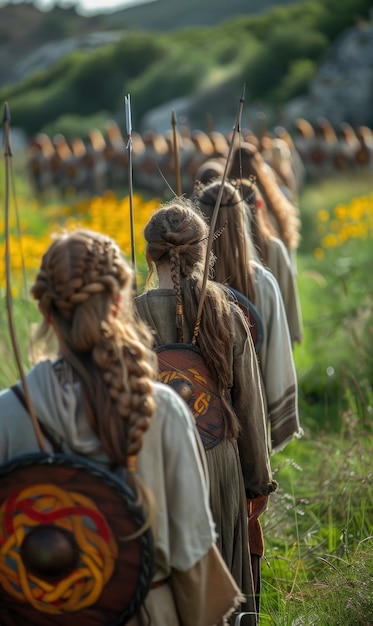 Portrait of young viking children