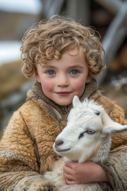 Portrait of young viking children