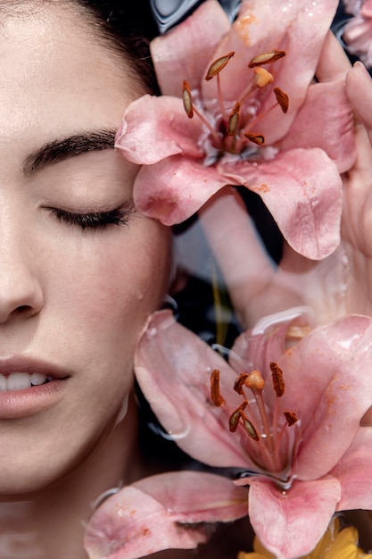 Portrait of young woman enjoying wellness treatment