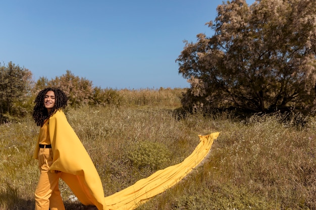 Portrait of young woman in nature