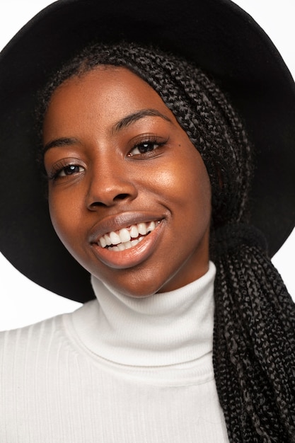 Free Photo portrait of young woman smiling isolated