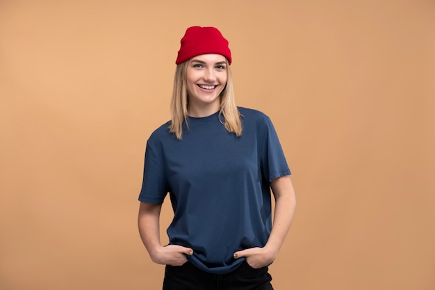 Free Photo portrait of a young woman smiling