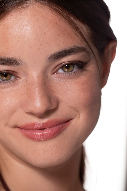 Portrait of young woman with natural make up