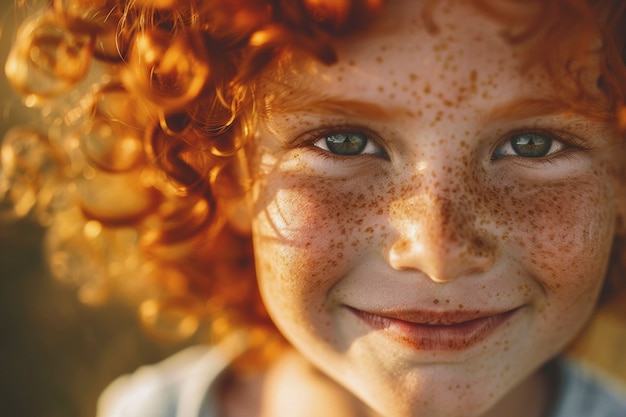 Free photo portrait of youth with freckles and beauty marks