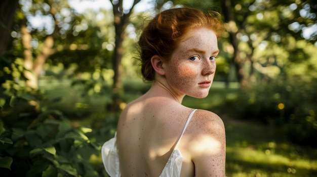 Free Photo portrait of youth with freckles and beauty marks