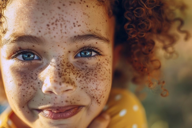 Free photo portrait of youth with freckles and beauty marks