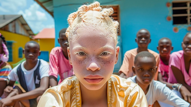 Portrait of youth with freckles and beauty marks