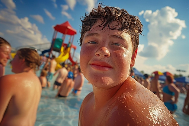 Portrait of youth with freckles and beauty marks