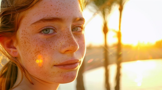 Free photo portrait of youth with freckles and beauty marks