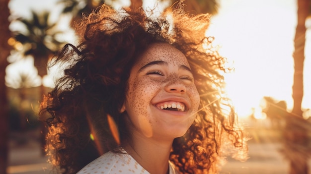 Portrait of youth with freckles and beauty marks