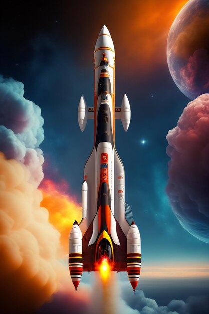 Free Photo a poster for a space rocket with the letters j and c on it