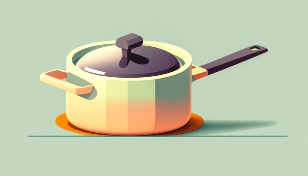 Pot with lid for the kitchen generative AI