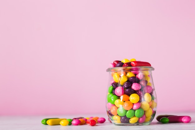 Pot with sweets