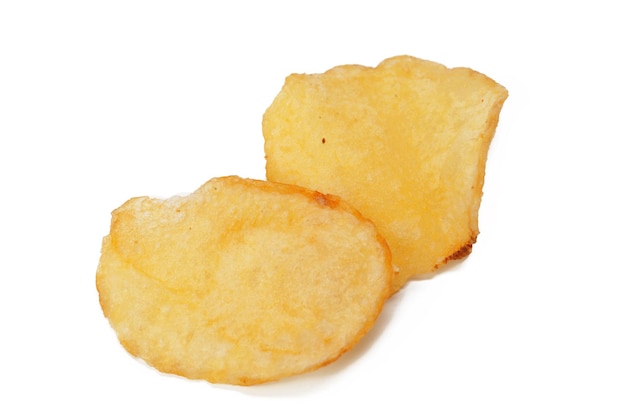 Potato chips isolated on white