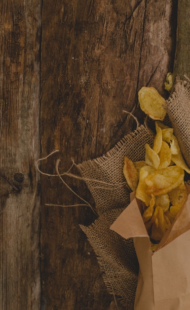 Free Photo potato chips on the table