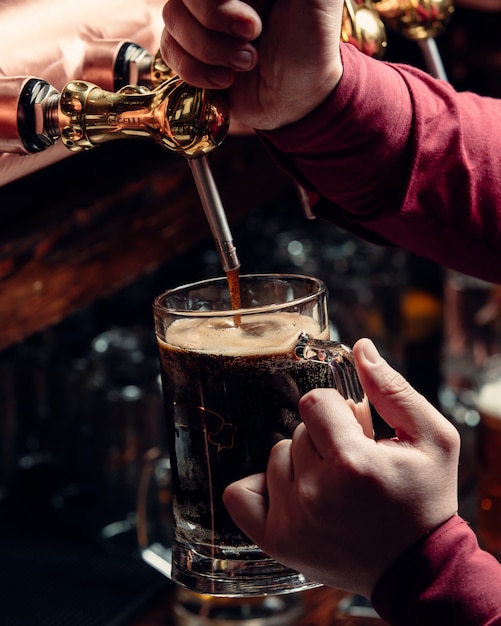 Pouring fresh beer