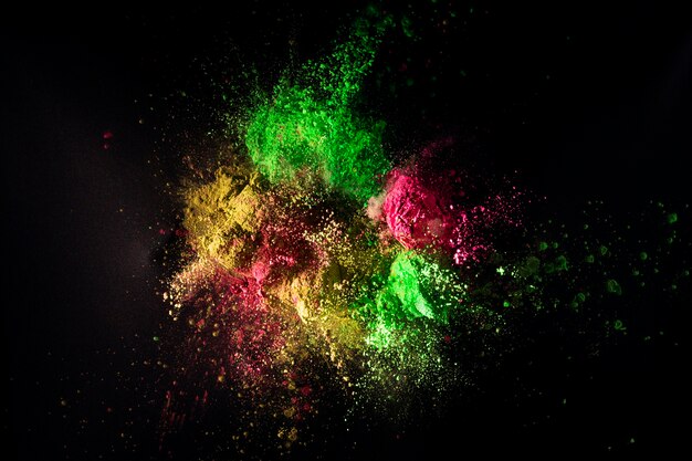 Powder mix splash with dark background