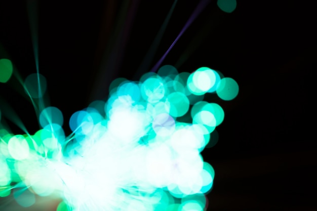 Free photo powerful blurred blue light in fiber