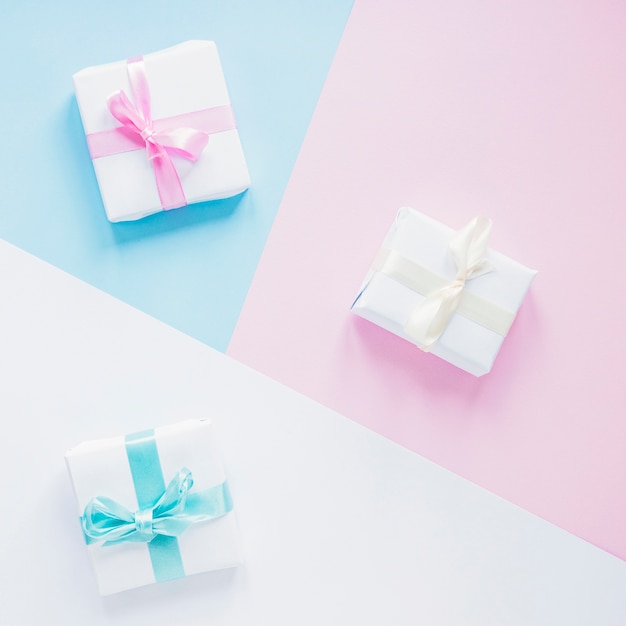 Presents on colorful background