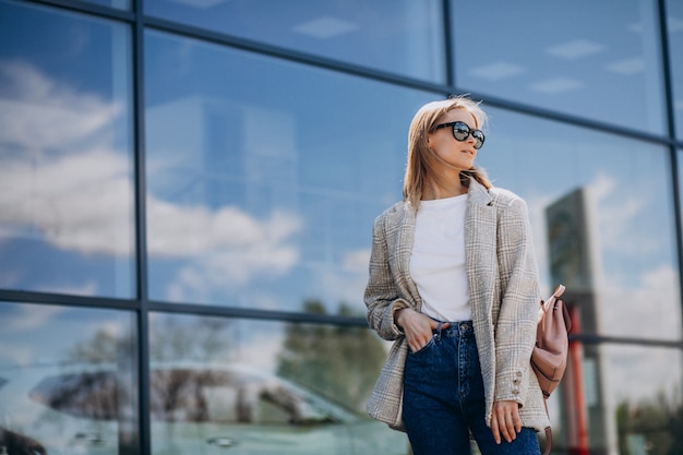 Pretty girl travelling in another city