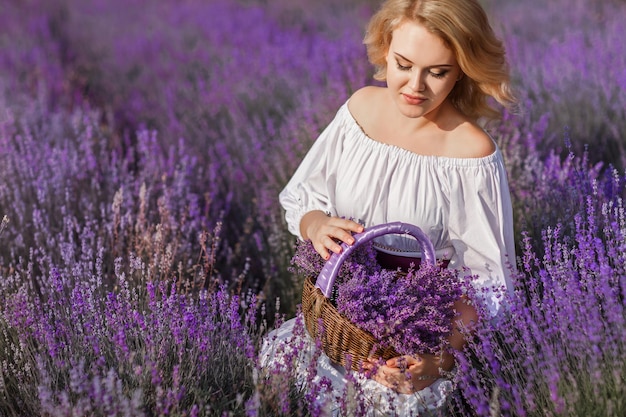 pretty woman in lavender field