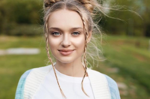 Free Photo pretty young woman portrait outdoor