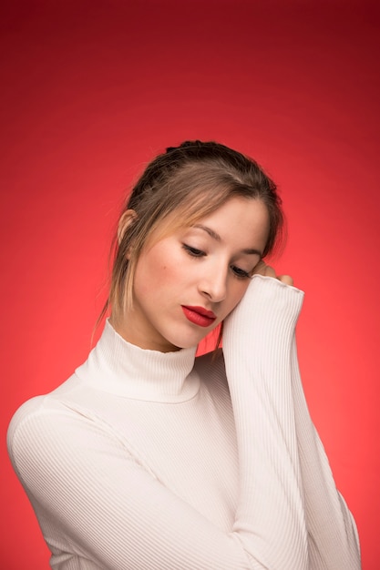 Pretty young woman posing