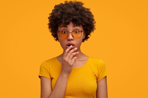 Pretty young woman with curly hair