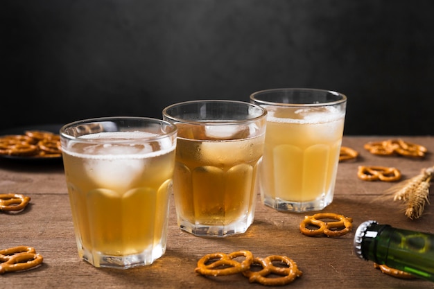 Pretzels and glass of beer