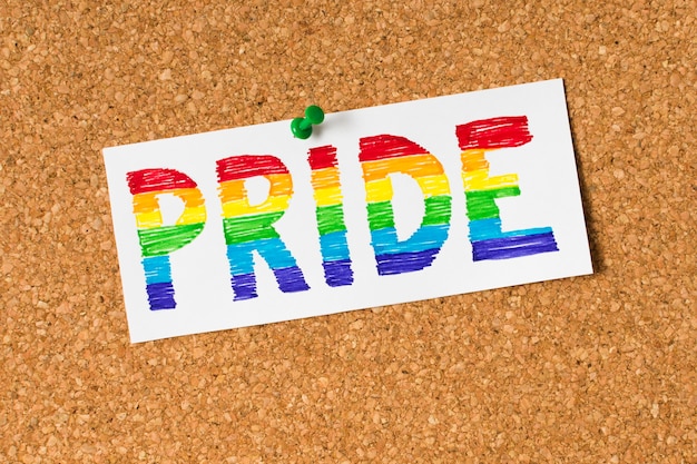 Free Photo pride concept on cork background