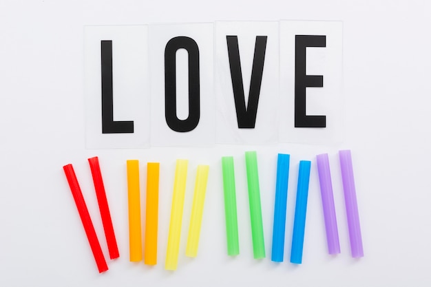 Free Photo pride day concept love and straws