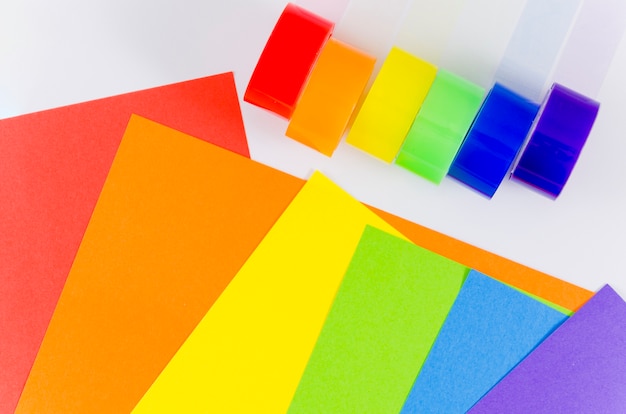 Free photo pride flag with colorful paper sheet