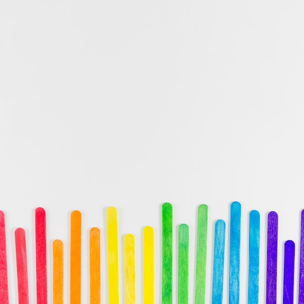 Pride flag with colorful sticks