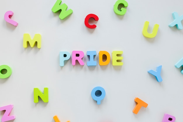 Free photo pride inscription of small letters