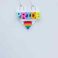 Free photo pride inscription with rainbow heart