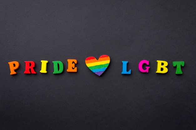 Free Photo pride love lgbt written in vivid-coloured letters