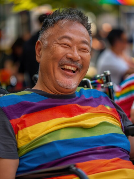 Pride scene with men celebrating their sexuality