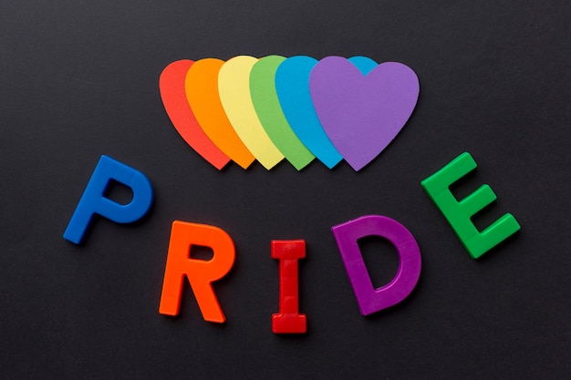 Free photo pride with colourful paper hearts