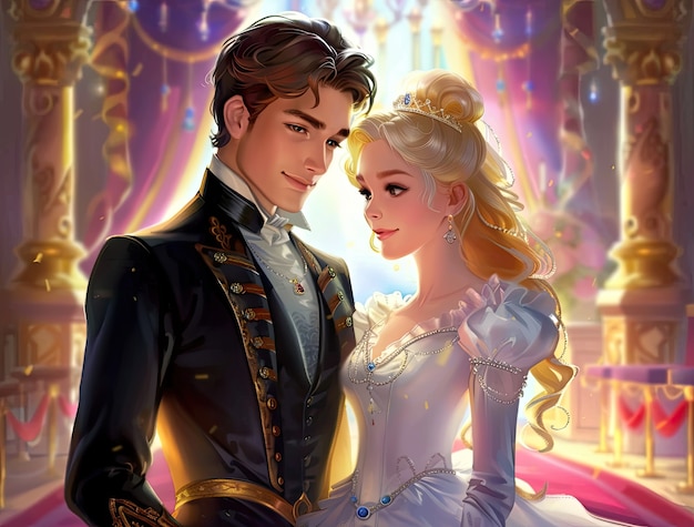 Free photo princess and prince digital art