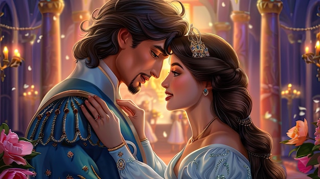 Free photo princess and prince digital art