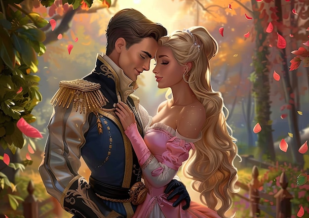 Free photo princess and prince digital art