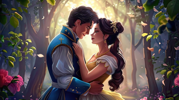 Free photo princess and prince digital art