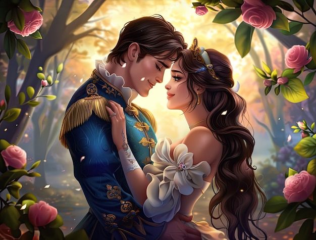 Free photo princess and prince digital art