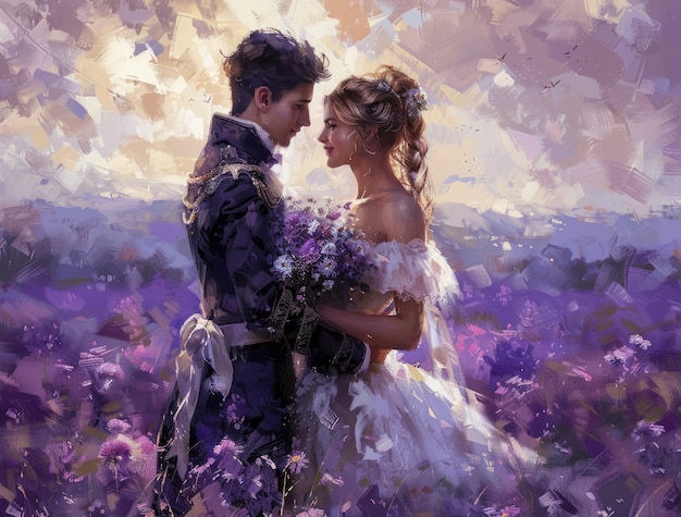 Free Photo princess and prince digital art