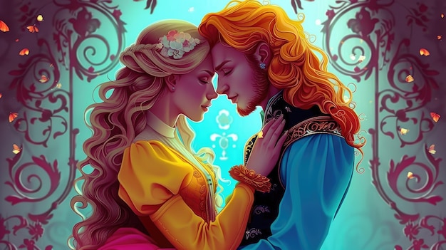 Free Photo princess and prince digital art