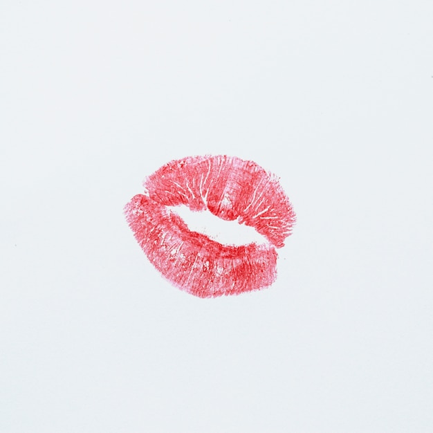 Free photo print of red lips on white