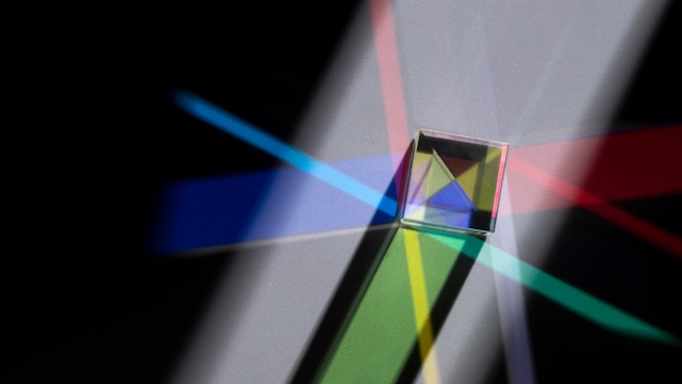 Prism dispersing colorful lights