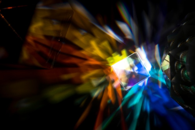 Free Photo prism dispersing colorful lights